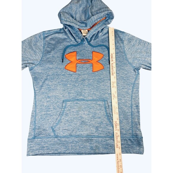 Under Armour Storm Women’s Hoodie Blue Orange Colorway Large Kangaroo Pocket - Picture 5 of 9